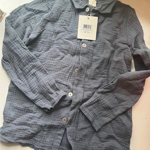 Muslin cotton button down